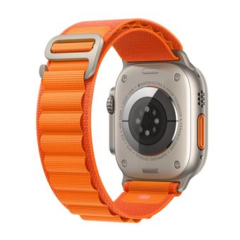 Apple Watch Ultra + Cellular, boîtier Titane 49mm avec Boucle Alpine Orange Taille L