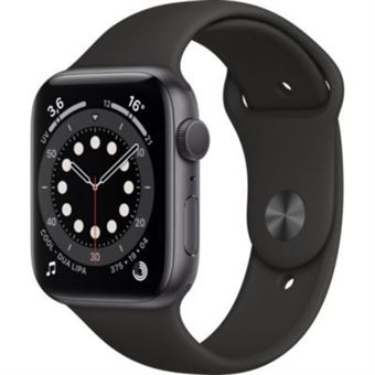 Apple Watch Series 6 GPS, 44mm aluminium gris anthracite avec bracelet sport noir Reconditionné Grade A