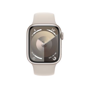 Apple Watch Series 9 GPS + Cellular 41 mm avec boîtier en aluminium Stellaire et bracelet sport Stellaire M/L