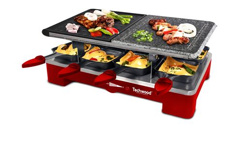 Appareil à raclette 3 en 1 Techwood TRGP-695 8 Poêlons 1400 W Rouge