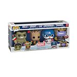 Pack de 4 Figurines Funko Pop Marvel Holiday Groot Hulk Thanos Captain America Exclusivité Fnac