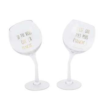Coffret 2 verres Penchés La Chaise Longue 39-VF-037 Transparent