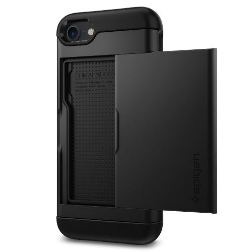 Spigen Slim Armor CS - Achterzijde behuizing voor mobiele telefoon - polycarbonaat, thermoplastic polyurethaan (TPU) - zwart - voor Apple iPhone 7, 8