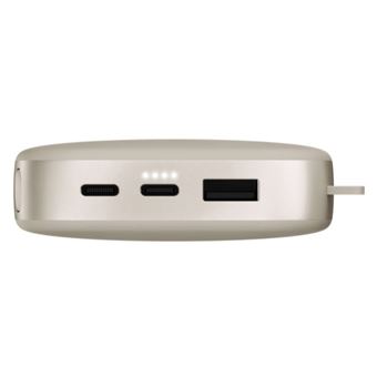 POWERBANK 18000MAH Batterie rechargeable de poche - Silky Sand - 2PB18100SS.Charge ultra rapide avec 20 W Power Delivery.Chargez jusqu''a 50 % en 30 min. 6 fonctions de securite. Approuvee par les compagnies aerien.