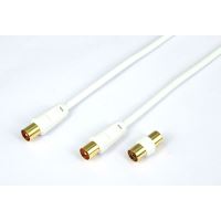 Câble Antenne TV Temium Connecteur plaqué Or 10 m Blanc