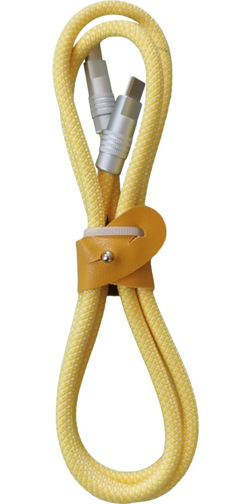 Cable renforce Biggy USB-C vers USB-C 1m Jaune