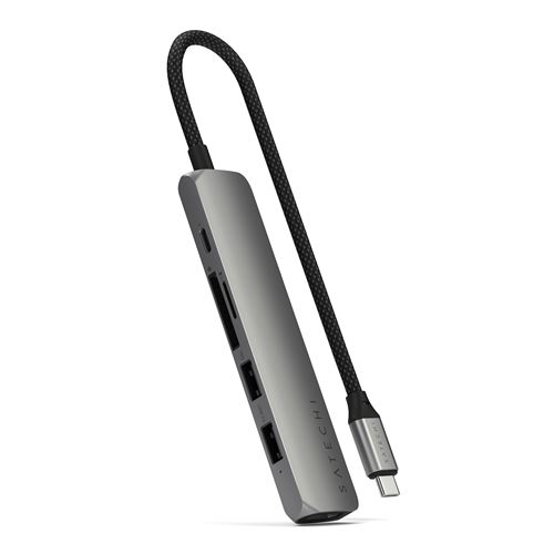 Hub USB-C Multiport 6-en-1 Satechi ST-P6SM Gris sidéral