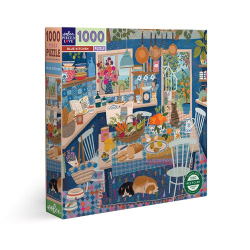 Eeboo Puzzle 1000 Pièces Blue Kitchen