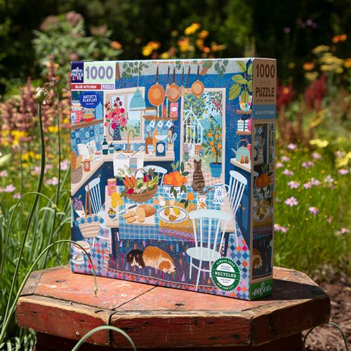 Buffalo Games - La Maison Rose Blue - Puzzle 1000 Pezzi, Notte E Giorno, Con Poster, Dimensioni 67,9x50,2 Cm