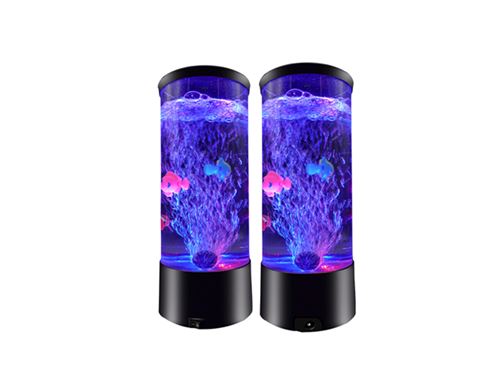 Itotal I-Total® - Lampe Avec Poissons Changeant De Couleur Ronde 30 Cm
