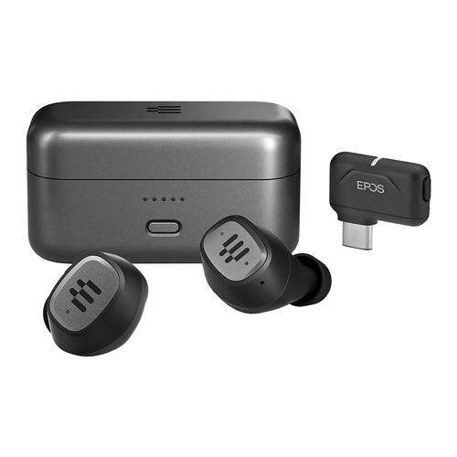 Ecouteurs intra-auriculaire True Wireless Epos GTW 270 Hybrid avec dongle Noir et Gris