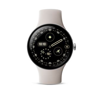 Montre connectée Google Pixel Watch 4 45 mm Bluetooth Argent Poli avec bracelet sport fluoroélastomère Porcelaine - 1