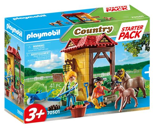 Playmobil Starter Pack 70501 Country Box et poneys