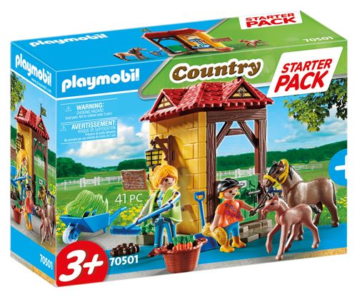 Playmobil Starter Pack 70501 Country Box et Poneys