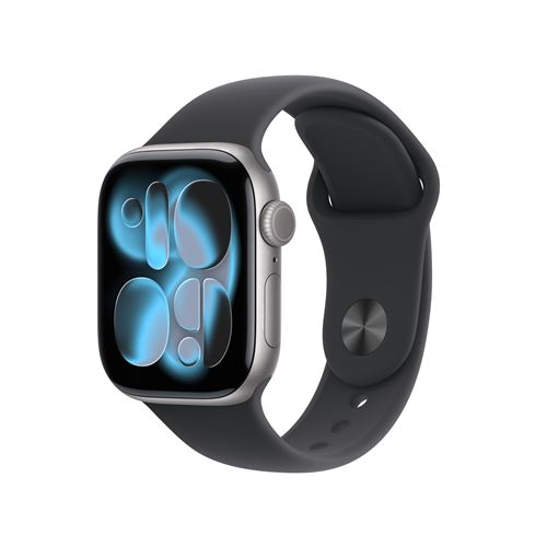 Apple Watch Series 11 GPS + Cellular 42mm Boitier en Aluminium Gris Sidéral avec Bracelet Sport Noir M/L