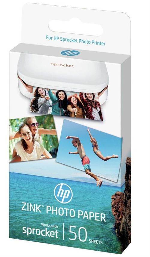 Papier photo à dos adhésif HP Zink sprocket 50 feuilles