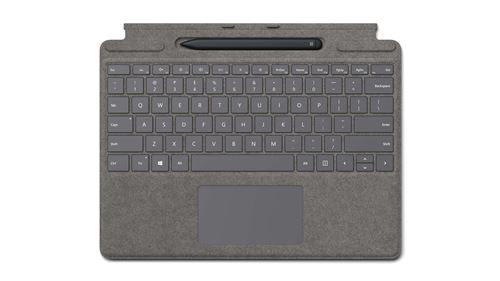 Clavier Microsoft Signature pour Surface Pro 8 Platine + Stylet Microsoft Surface Slim Pen 2 Noir