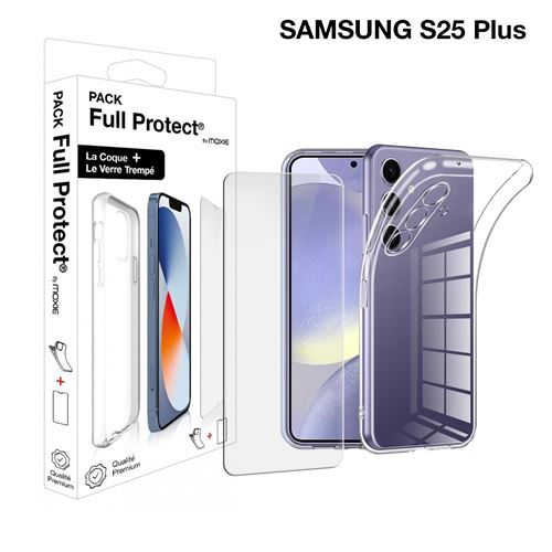 Pack Moxie protection complète écran + Coque pour Samsung Galaxy S25+ Transparent