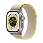 Apple Watch Ultra + Cellular, boîtier Titane 49mm avec Boucle Trail Jaune / Beige Taille S/M