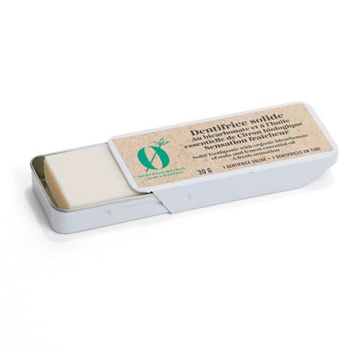 Dentifrice solide bicarbonate citron