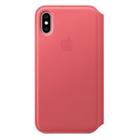 Apple iPhone XS Leather Folio Peony Pink