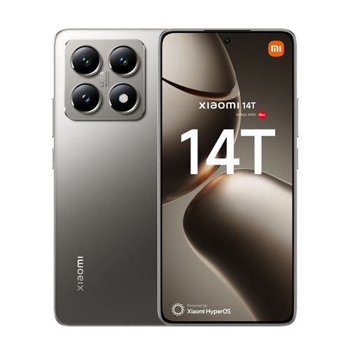 Smartphone Xiaomi 14T 6,67 5G Double nano SIM 256 Go Gris Titane conçu avec Leica
