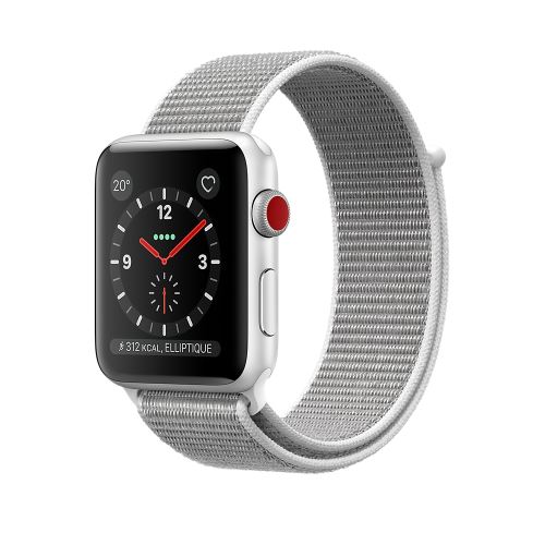 Apple Watch Series 3 Cellular 38 Mm Boîtier En Aluminium Argent Avec Boucle Sport Coquillage