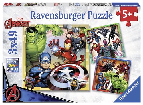 Puzzle 3 x 49 pièces Avengers : Les puissants Ravensburger France - vue 2