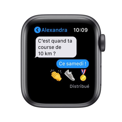 Apple Watch Series 6 GPS, 40mm boitier aluminium gris sidéral avec bracelet  sport noir - Apple Watch - Achat \u0026 prix | fnac
