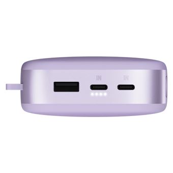 POWERBANK 24000MAH Batterie rechargeable de poche - Dreamy Lilac - 2PB24100DL2.Charge ultra rapide avec 20W Power Delivery.Chargez jusqu''a 50% en 30min. 6 fonctions de securite. Approuvee par les compagnies aeriennes. Charge votre telephone 8 fois.