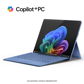 PC Hybride 2 en 1 Microsoft Surface Pro 13" Ecran tactile Qualcomm® C12 16 Go RAM 512 Go SSD Bleu Saphhire