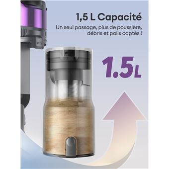Ultenic U15 Aspirateur Balai Sans Fil 50kPa 65min - GreenEye, Tige Télescopique, Anti-Poil, Autoportant