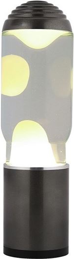 Lampe à poser Itotal Lave avec base gris foncé Liquide Transparent et Cire Blanc 40 W