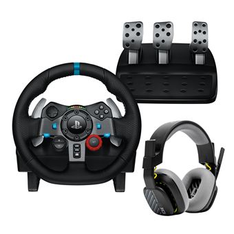 Pack gaming Logitech Volant de course et pédalier G29 Driving Force pour PS5/PS4/PC/Mac Noir + Casque Astro A10 Gen 2 Noir - 1
