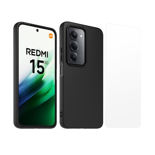 Coque Silicone + 2 Films Verre Trempé Pour Xiaomi Redmi 15 4G/5G - Protection Anti-choc, Ultra Fine - Transparente - 11