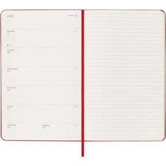 Agenda scolaire Moleskine 2022 2023 Semainier grand format Rigide Rouge