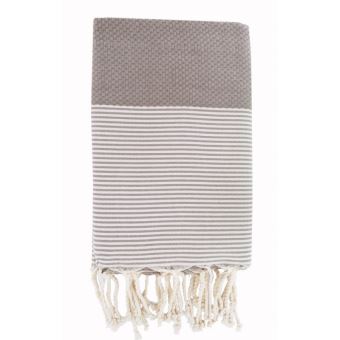 Fouta Febronie Nid d'abeille Ibiza Taupe clair