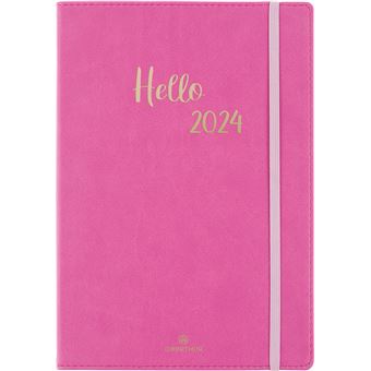 Agenda civil semainier Oberthur 2024 A5 My Hello Agenda Pivoine Rose