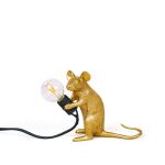 Lampe à poser Seletti Souris Or avec fil Noir