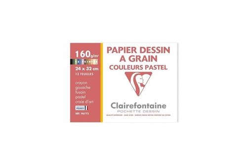 Pochette Dessin Couleurs Clairefontaine Etival Color 24X32 Cm 12 Feuilles 160G Pastel