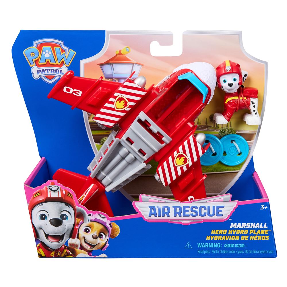 Paw Patrol - Pat'Patrouille Véhicule Figurine Marcus Air Rescue - Hydravion Avec Projectiles Mission Voltige