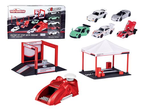 Majorette Multicolore Pack 5 Véhicules Porsche Racing Tent