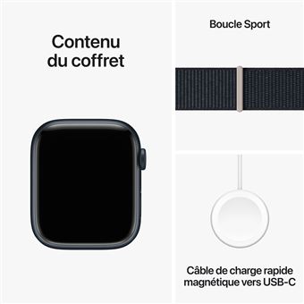 Apple Watch Series 9 (GPS) - 45 mm - montre intelligente