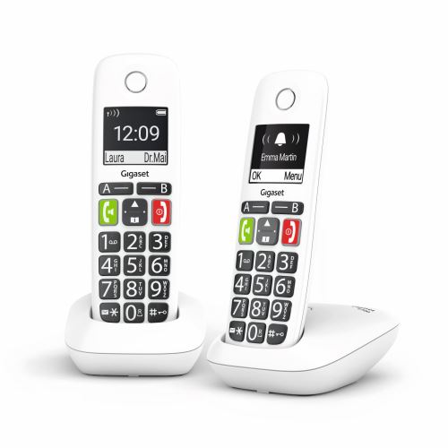 Téléphone fixe sans fil Gigaset E200 Duo Blanc - Téléphone sans
