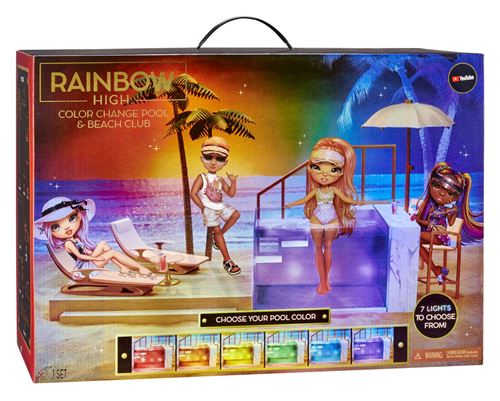 Poupée Rainbow High Color Change piscine et club de plage