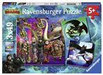 Puzzles 3 x 49 pièces Ravensburger Dragons 3 Apprivoiser les dragons