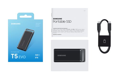 Disque SSD externe Samsung T5 EVO 8 To Noir - SSD externes - Achat