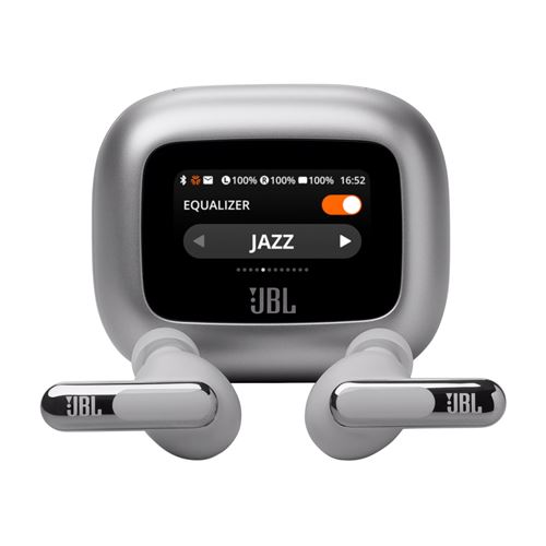 Ecouteurs sans fil Bluetooth JBL Live Beam 3 avec réduction de bruit Argent