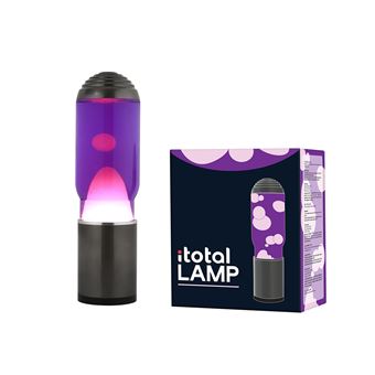 Lampe à poser Itotal Lave avec base gris foncé Liquide Violet et Cire Blanc 40 W