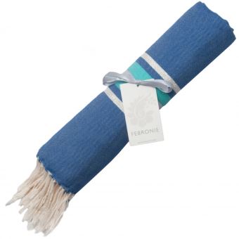 Fouta Febronie Traditionnelle Unie St Tropez Bleu grec et Vert turquoise